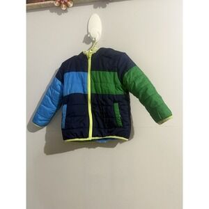 Cat & Jack Toddler Color Block Puffer Fuzzy Lined‎ Jacket Size 2T